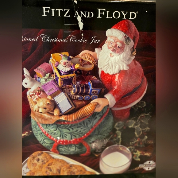 Fitz And Floyd Christmas Cookie Jar 🎅 🍪 - Picture 10 of 10
